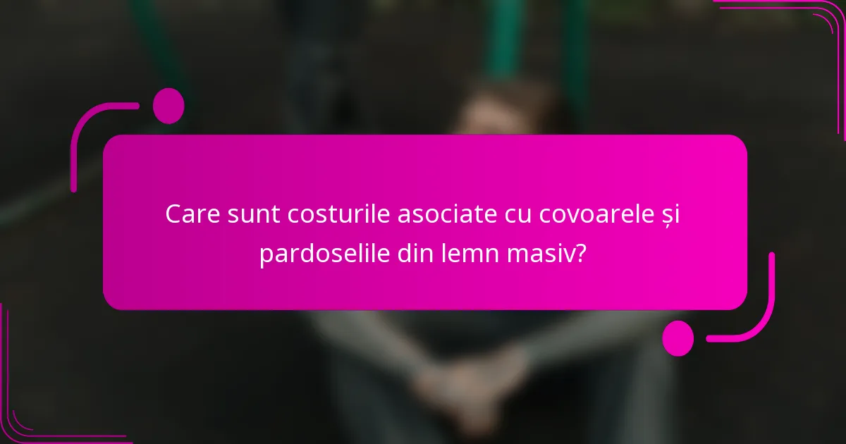 Care sunt costurile asociate cu covoarele și pardoselile din lemn masiv?