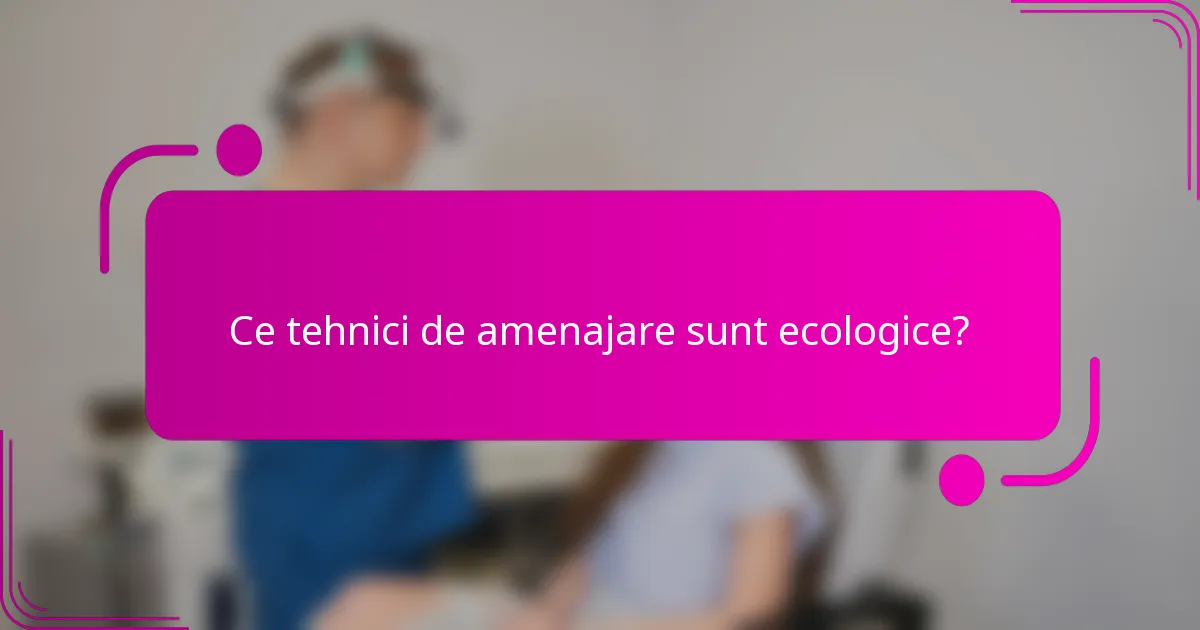 Ce tehnici de amenajare sunt ecologice?