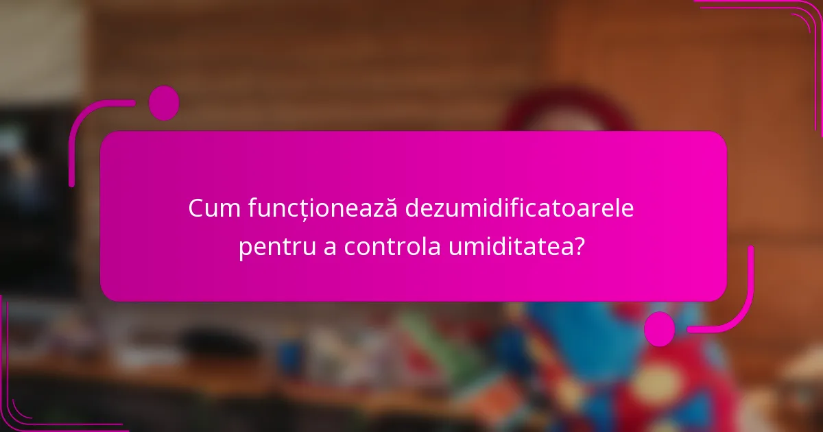 Cum funcționează dezumidificatoarele pentru a controla umiditatea?