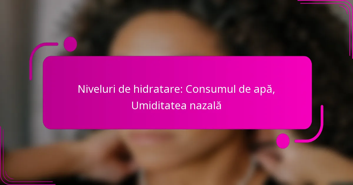 Niveluri de hidratare: Consumul de apă, Umiditatea nazală
