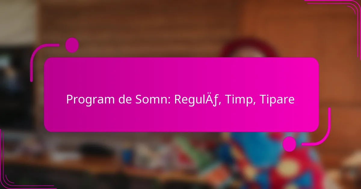 Program de Somn: Regulă, Timp, Tipare