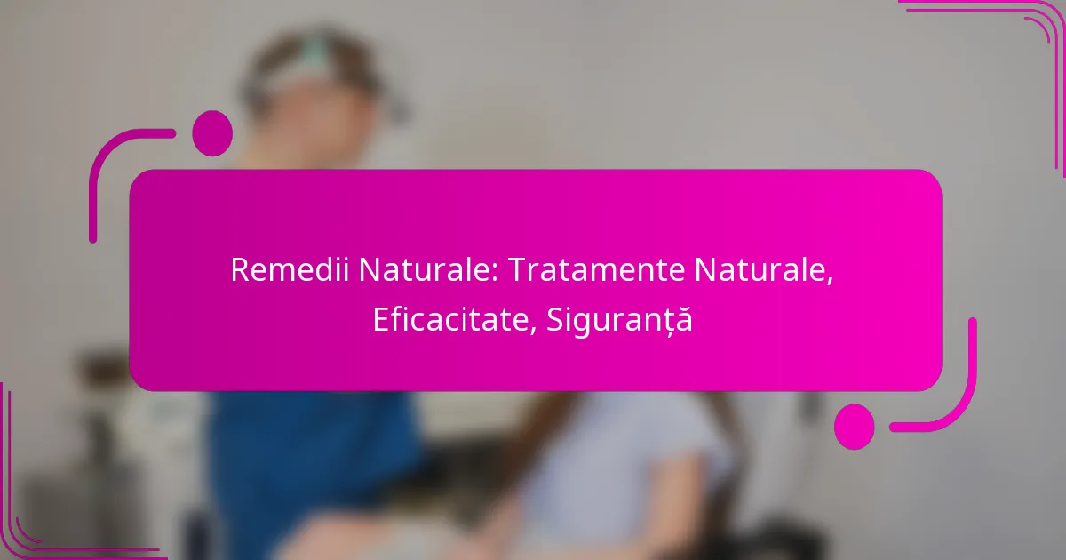 Remedii Naturale: Tratamente Naturale, Eficacitate, Siguranță