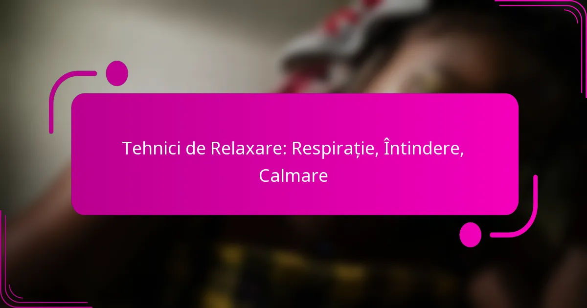 Tehnici de Relaxare: Respirație, Întindere, Calmare