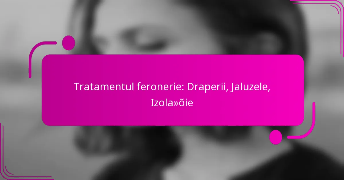Tratamentul feronerie: Draperii, Jaluzele, Izolație